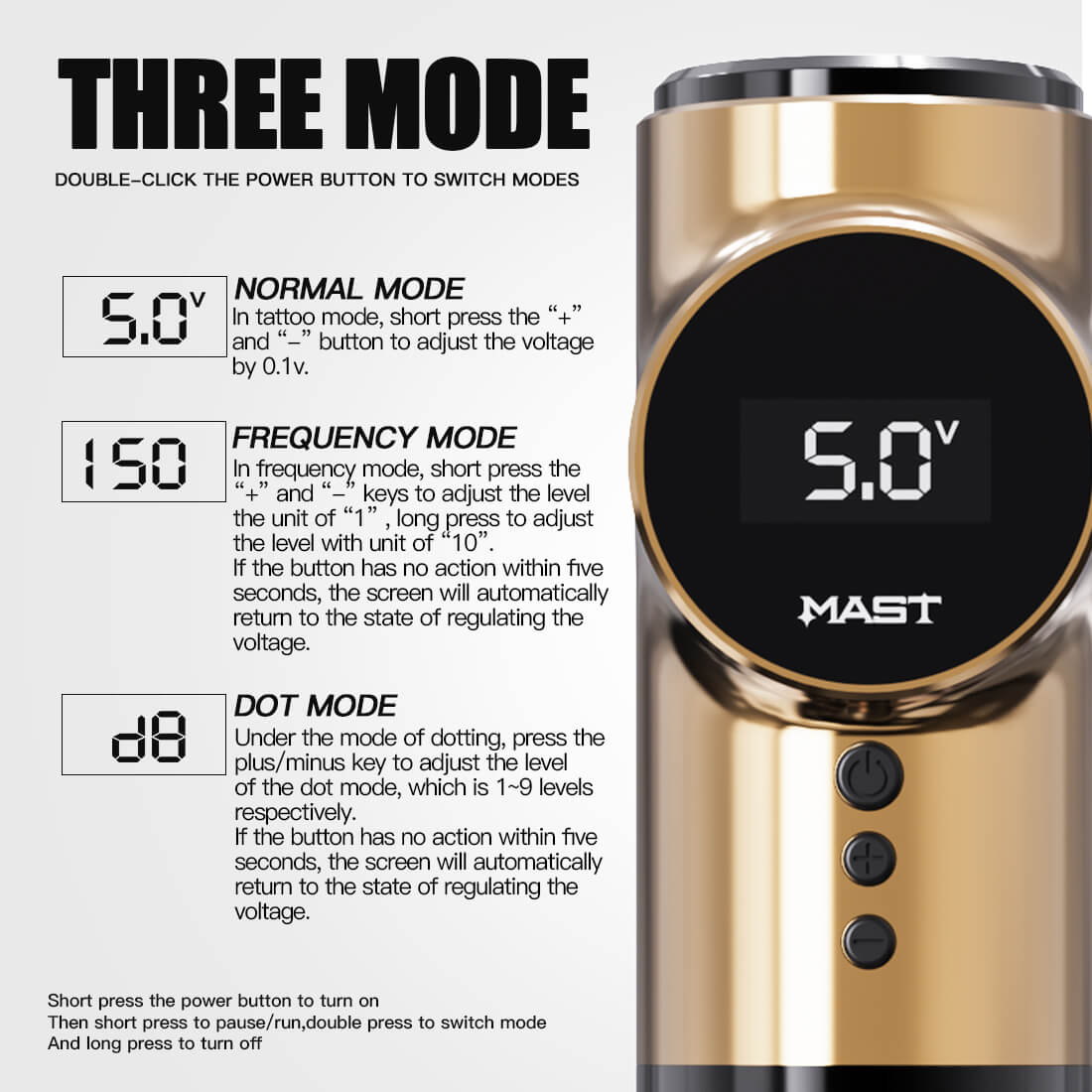 Mast Archer Wireless PMU Tattoo Machine With 3.5 Stroke 5 Star Series Pro - Free Shipping