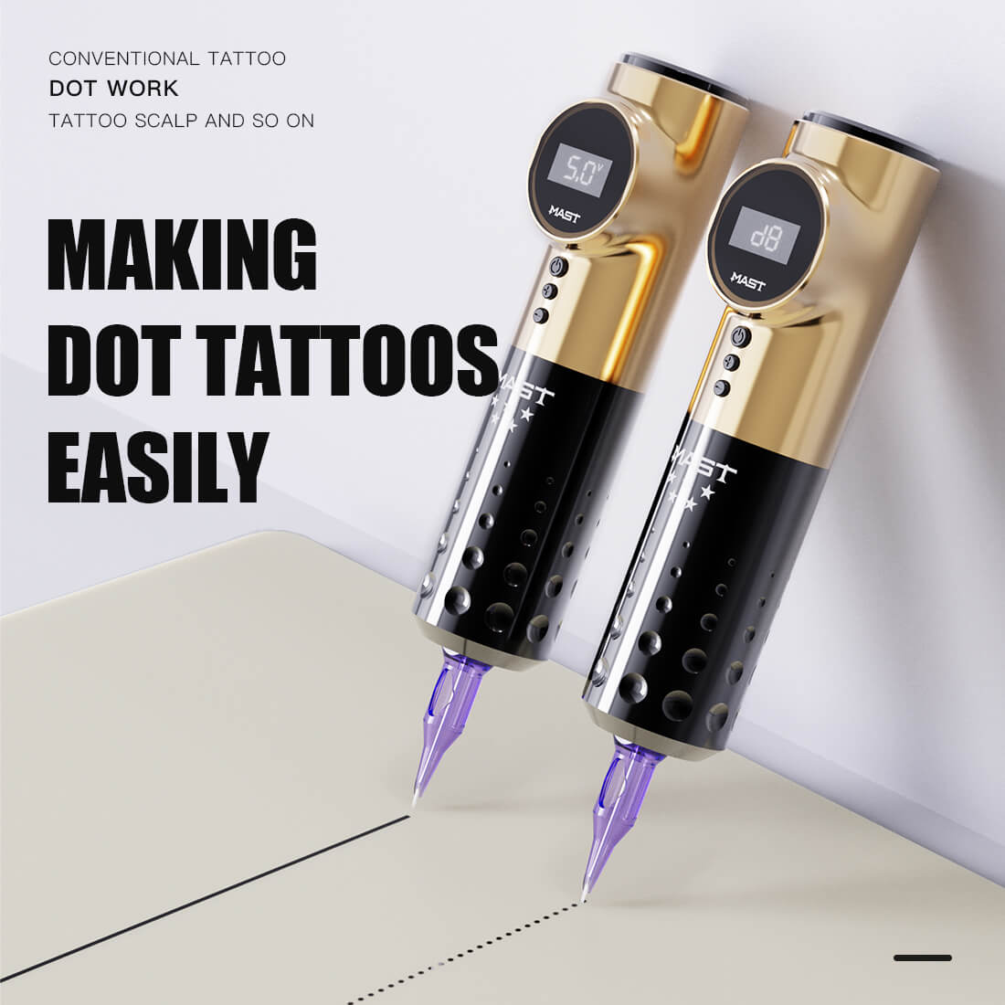 Mast Archer Wireless PMU Tattoo Machine With 3.5 Stroke 5 Star Series Pro - Free Shipping
