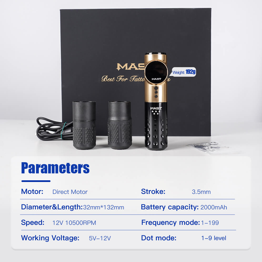 Mast Archer Wireless PMU Tattoo Machine With 3.5 Stroke 5 Star Series Pro - Free Shipping