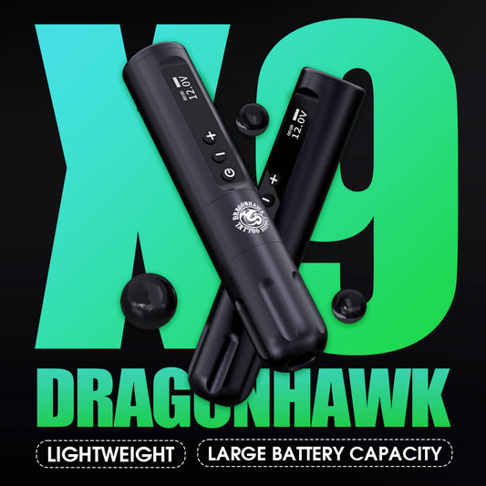 Dragonhawk X9 Wireless Tattoo Pen Machine with 3.5MM Stroke and Mcore Brushless Motor – Free Shipping