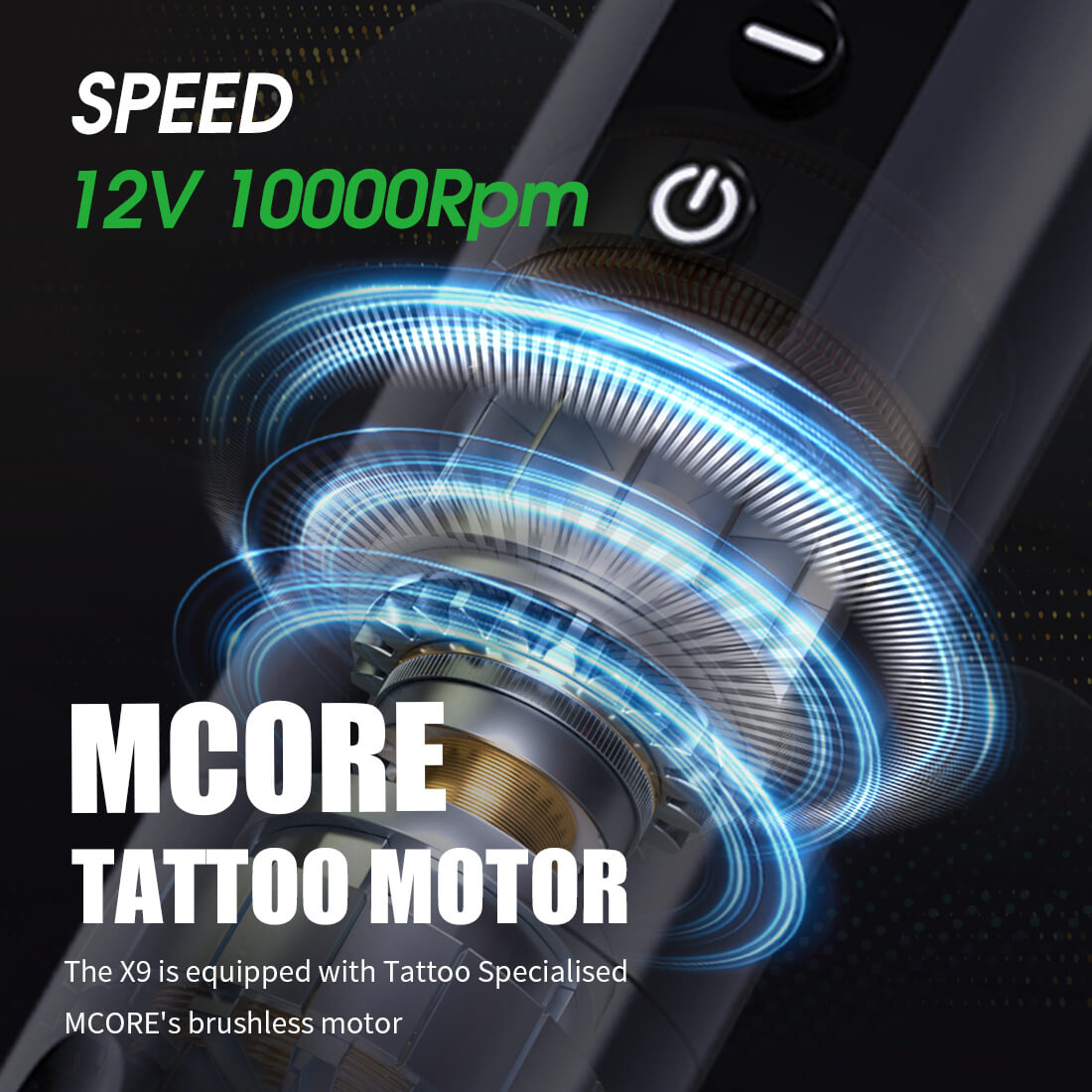 Dragonhawk X9 Kabellose Tattoo-Stiftmaschine mit 3,5 mm Hub und bürstenlosem Mcore-Motor – Kostenloser Versand