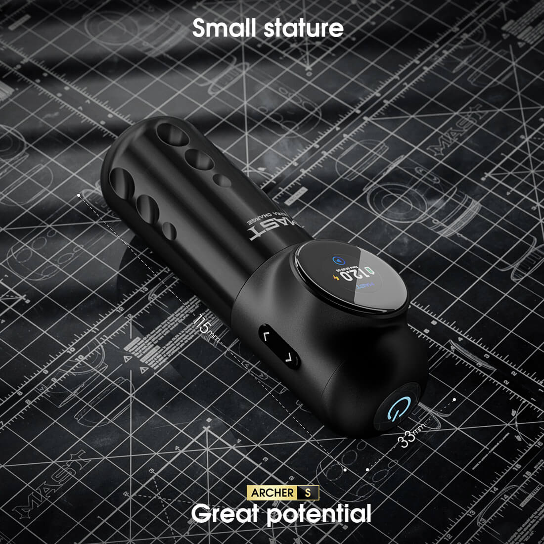 Mast Archer S Wireless Tattoo Pen Machine with 4.2MM Stroke Ultra Fast Charging - Free Shipping