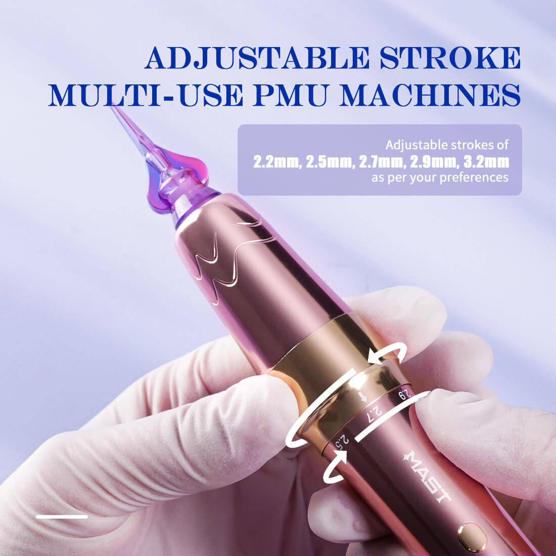 Mast P60 Wireless PMU Tattoo Pen Machine with Adjustable Strokes 2.2MM-3.2MM - Free Shipping