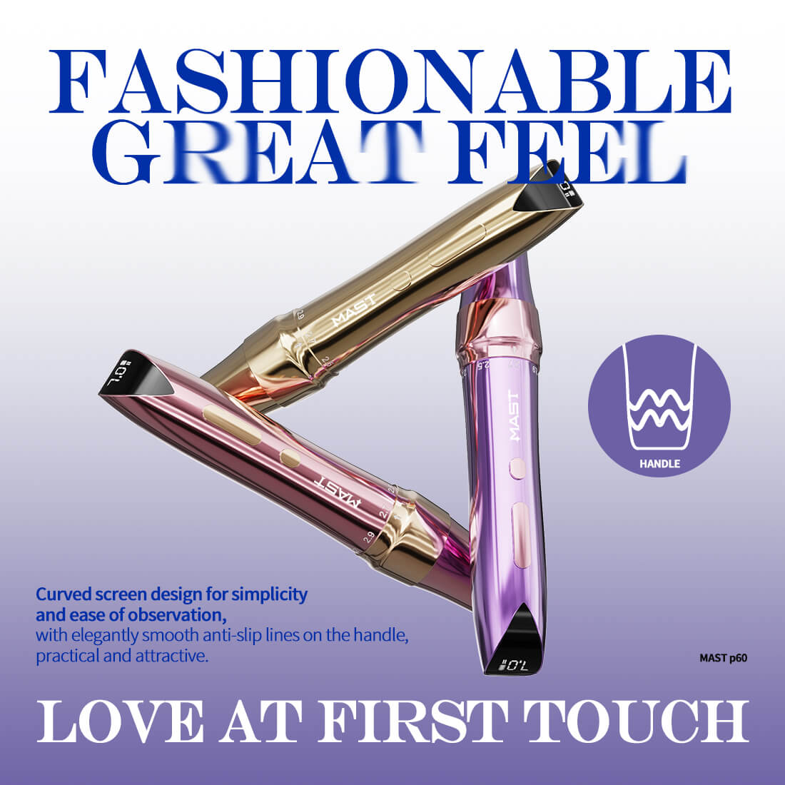 Mast P60 Wireless PMU Tattoo Pen Machine with Adjustable Strokes 2.2MM-3.2MM - Free Shipping