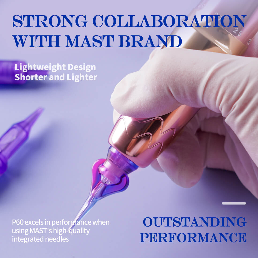 Mast P60 Wireless PMU Tattoo Pen Machine with Adjustable Strokes 2.2MM-3.2MM - Free Shipping