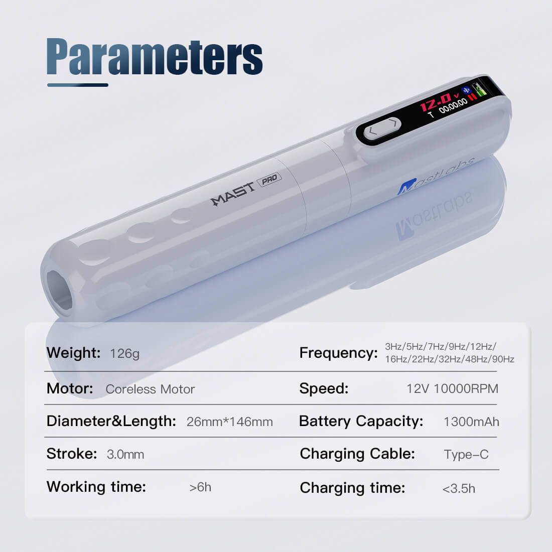 Mast Y22 Pro Wireless Tattoo Pen Machine With 3.0MM Bluetooth Verison - Free Shipping