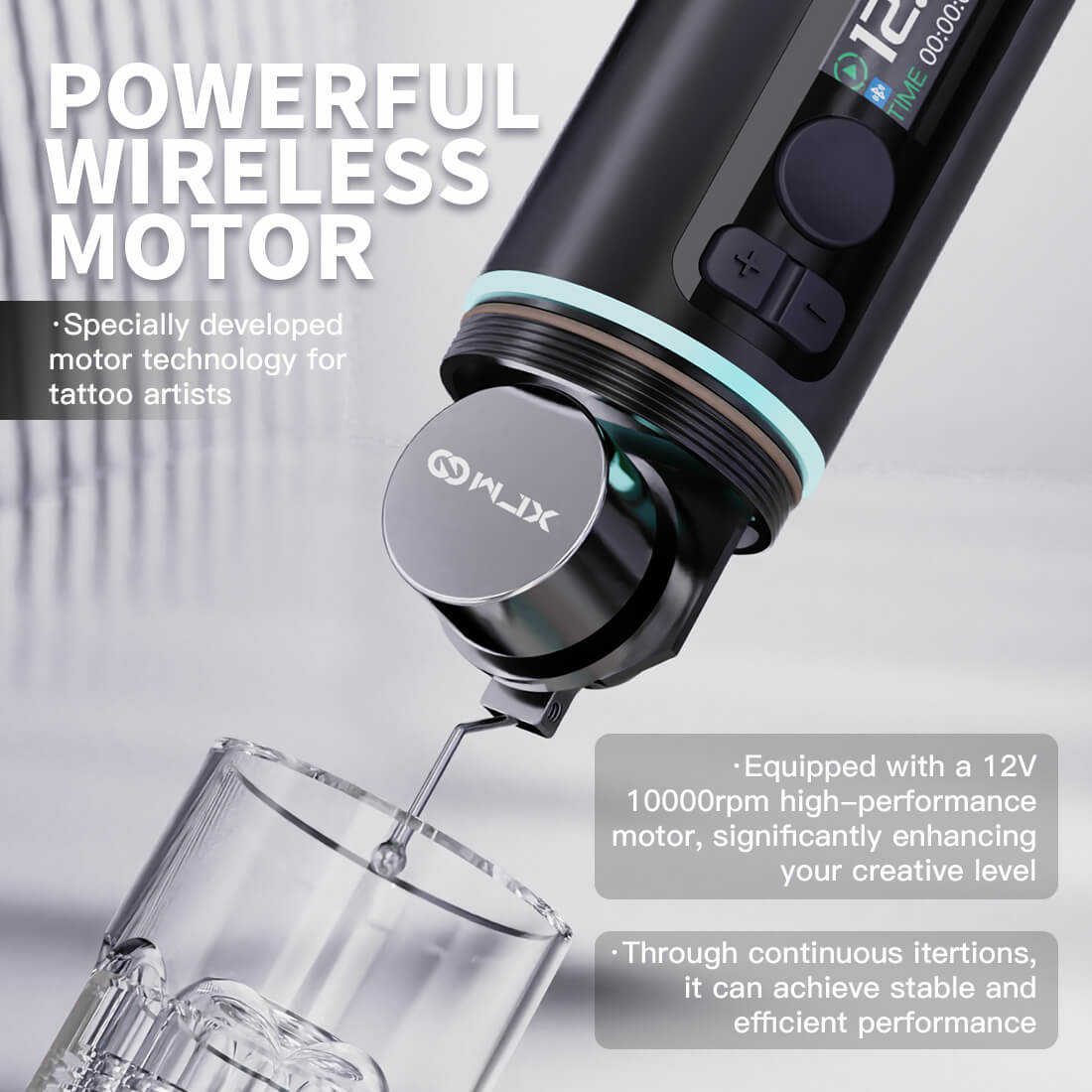 WJX W4 Wireless PMU Tattoo Pen Machine with 3.5MM Stroke Two Batteries - Free Shipping