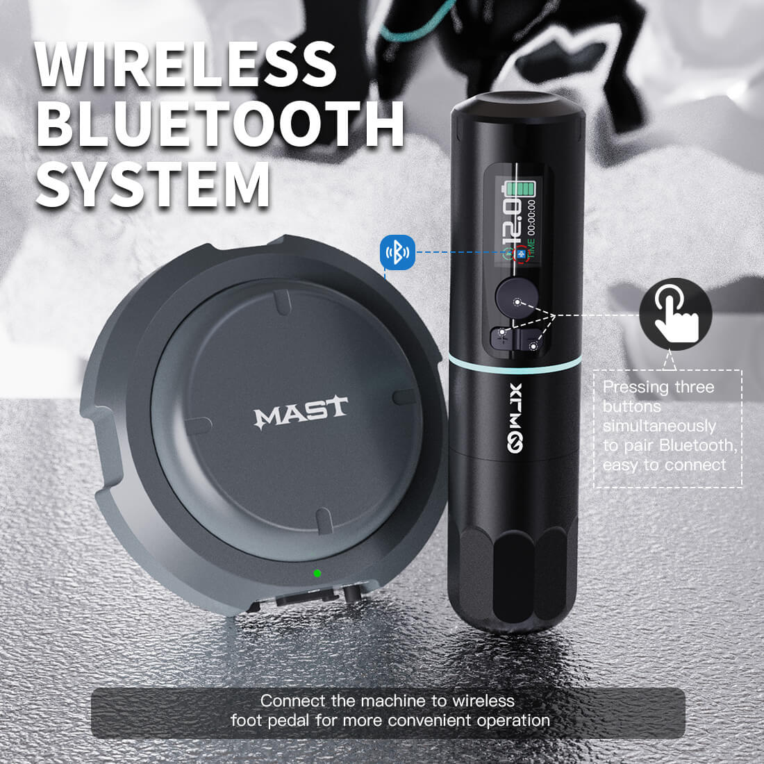 WJX W4 Wireless PMU Tattoo Pen Machine with 3.5MM Stroke Two Batteries - Free Shipping