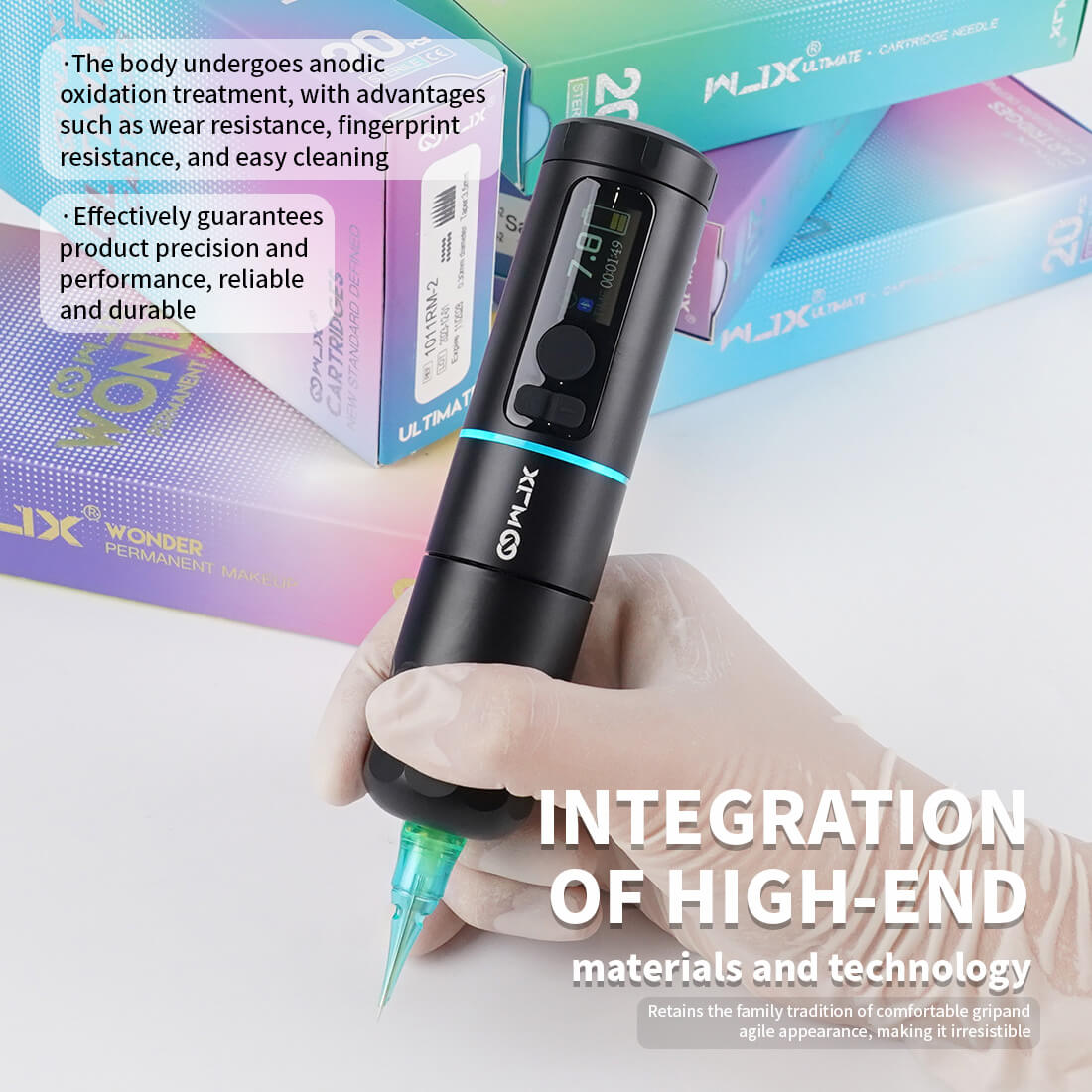 WJX W4 Wireless PMU Tattoo Pen Machine with 3.5MM Stroke Two Batteries - Free Shipping