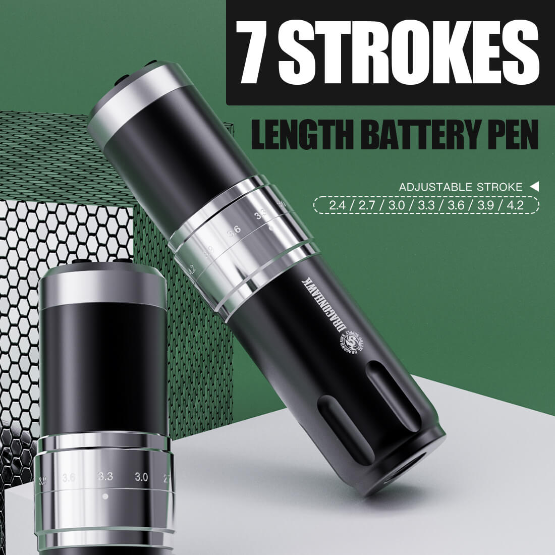 Dragonhawk Fold 3 Wireless PMU Tattoo Pen Machine with 7 Stroke Lengths