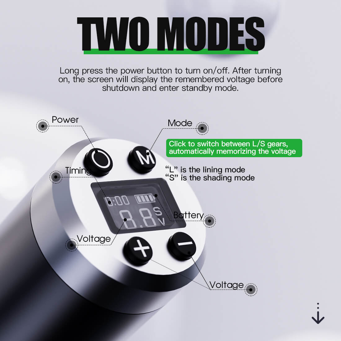 Dragonhawk Fold 3 Wireless PMU Tattoo Pen Machine with 7 Stroke Lengths