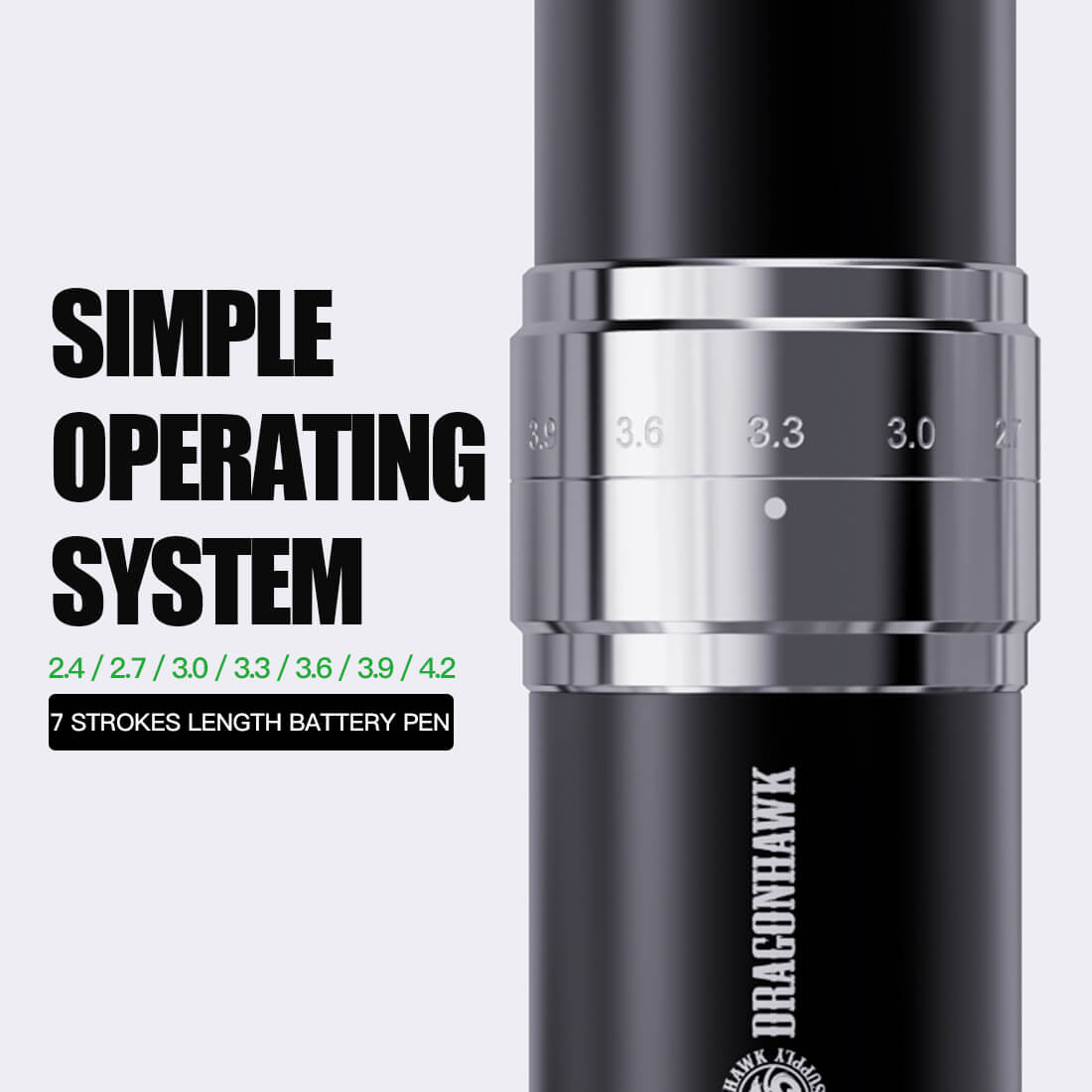 Dragonhawk Fold 3 Wireless PMU Tattoo Pen Machine with 7 Stroke Lengths