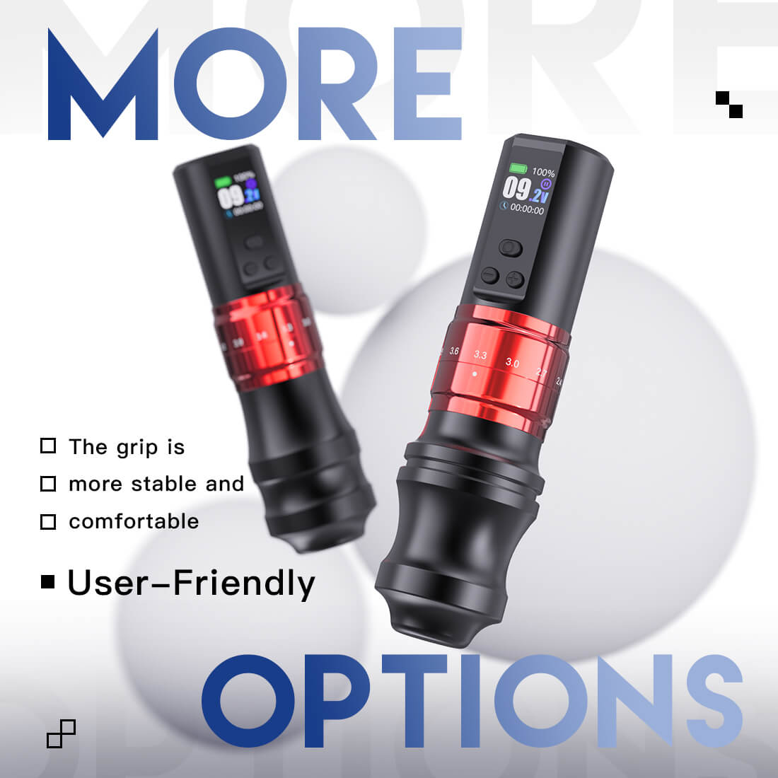 Mast Fold 2 Pro Wireless PMU Tattoo Pen Machine 2.4-4.2MM Stroke Length | Includes Two Grips - Free Shipping