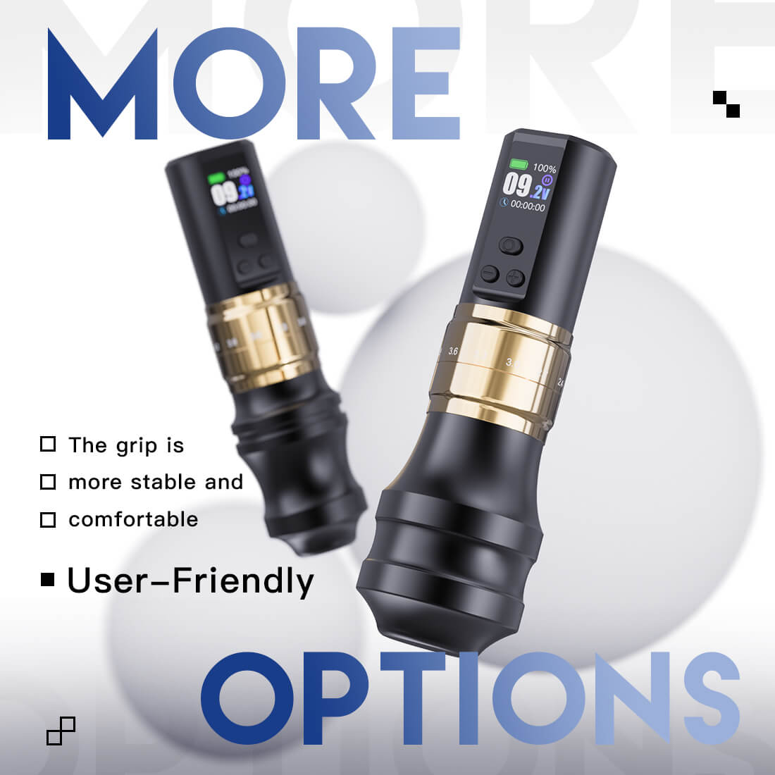 Mast Fold 2 Pro Wireless PMU Tattoo Pen Machine 2.4-4.2MM Stroke Length | Includes Two Grips - Free Shipping