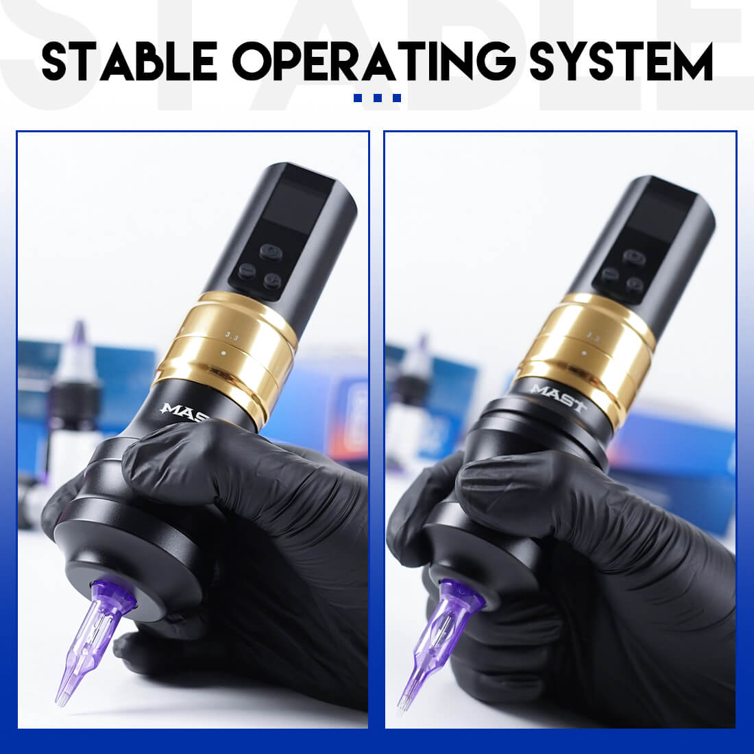 Mast Fold 2 Pro Wireless PMU Tattoo Pen Machine 2.4-4.2MM Stroke Length | Includes Two Grips - Free Shipping