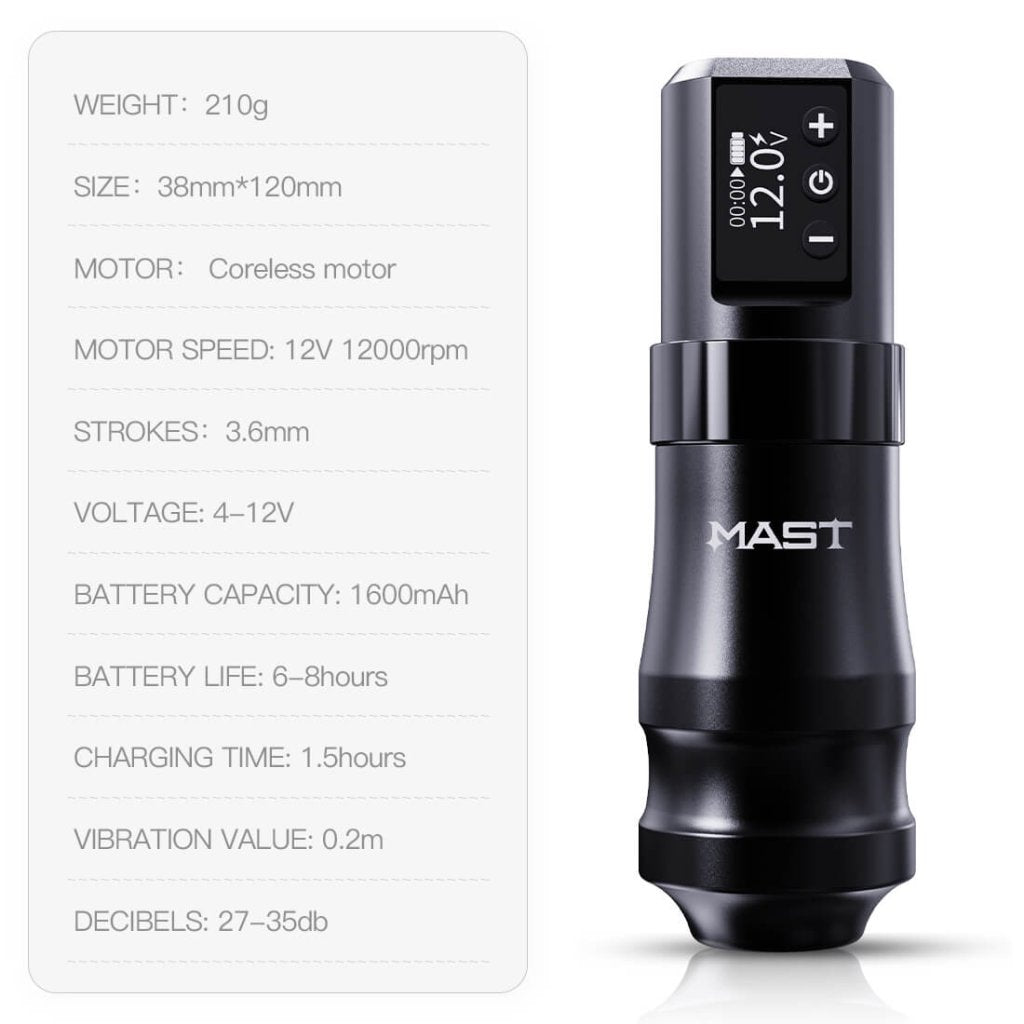 Mast Mini Wireless Tattoo Machine Professional Bundle - Free Shipping