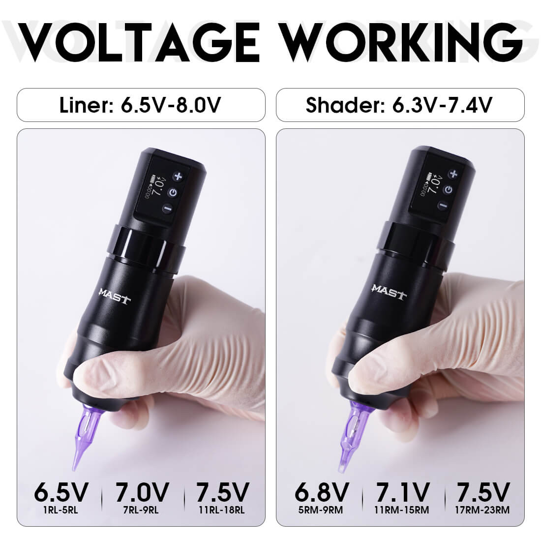 Mast Mini Wireless PMU Tattoo Pen Maschine mit 3,6 mm Hub - Kostenloser Versand