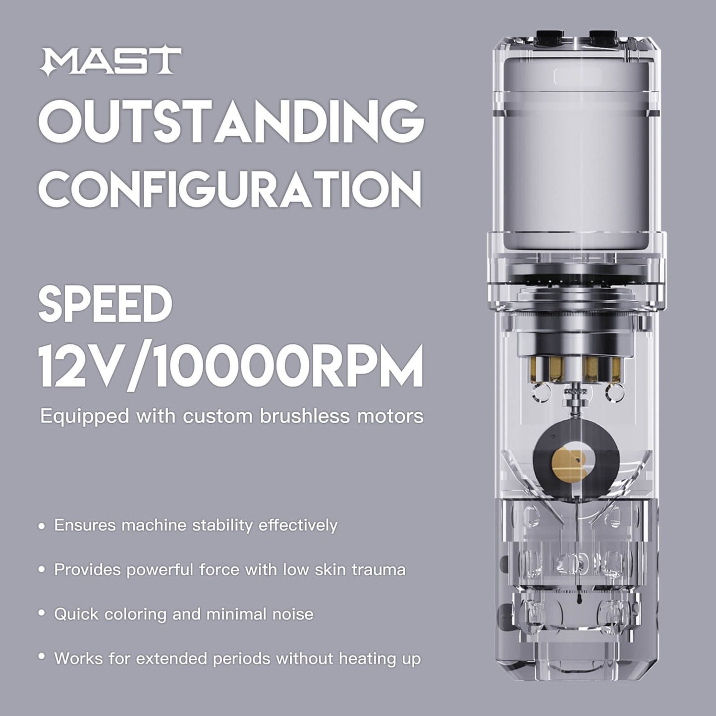 Mast A3 Wireless PMU Tattoo Pen Machine with 3.5MM Stroke - Free Shipping