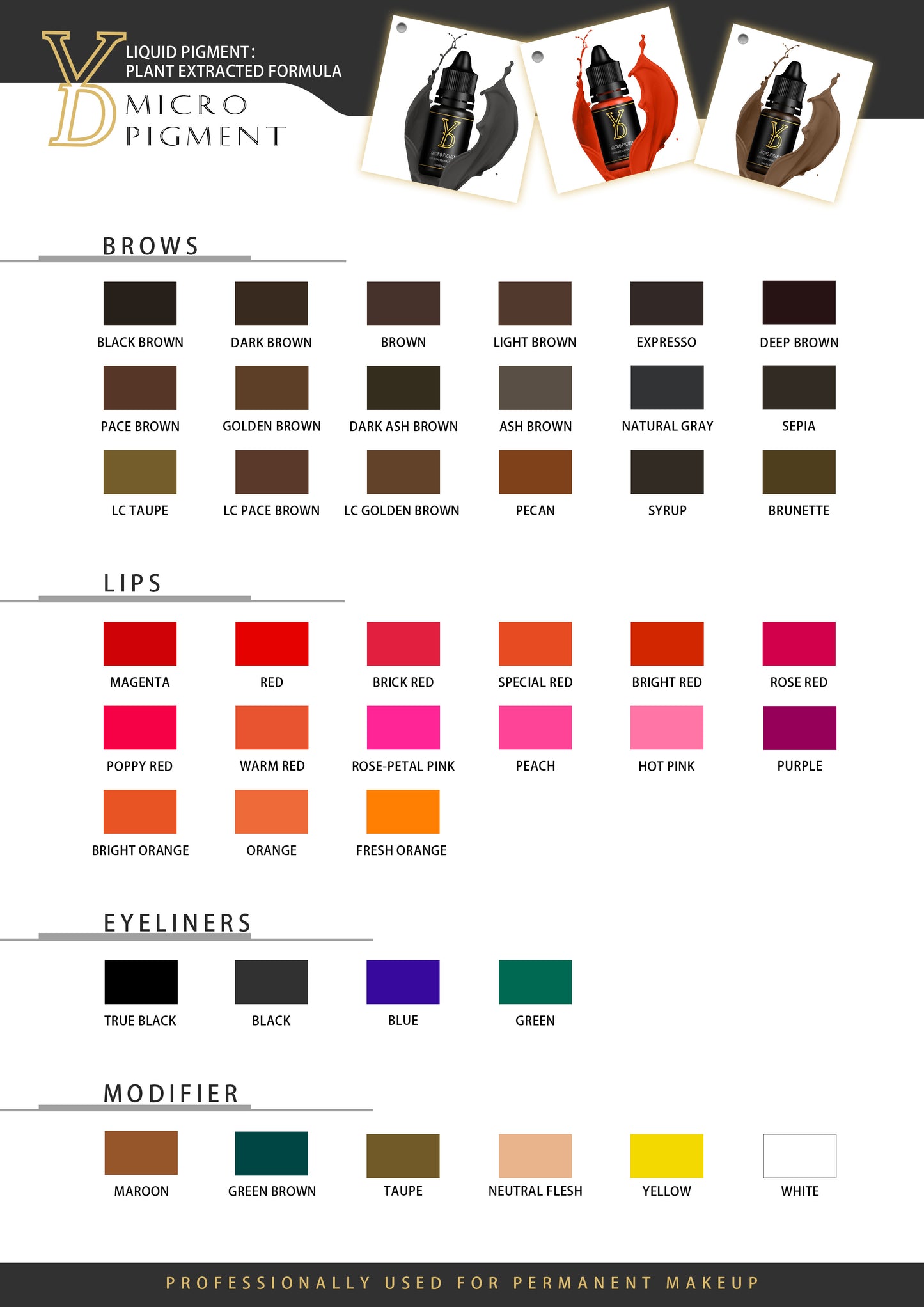 YD PMU Organisches Flüssigpigment 12ML Schwarze Kappe