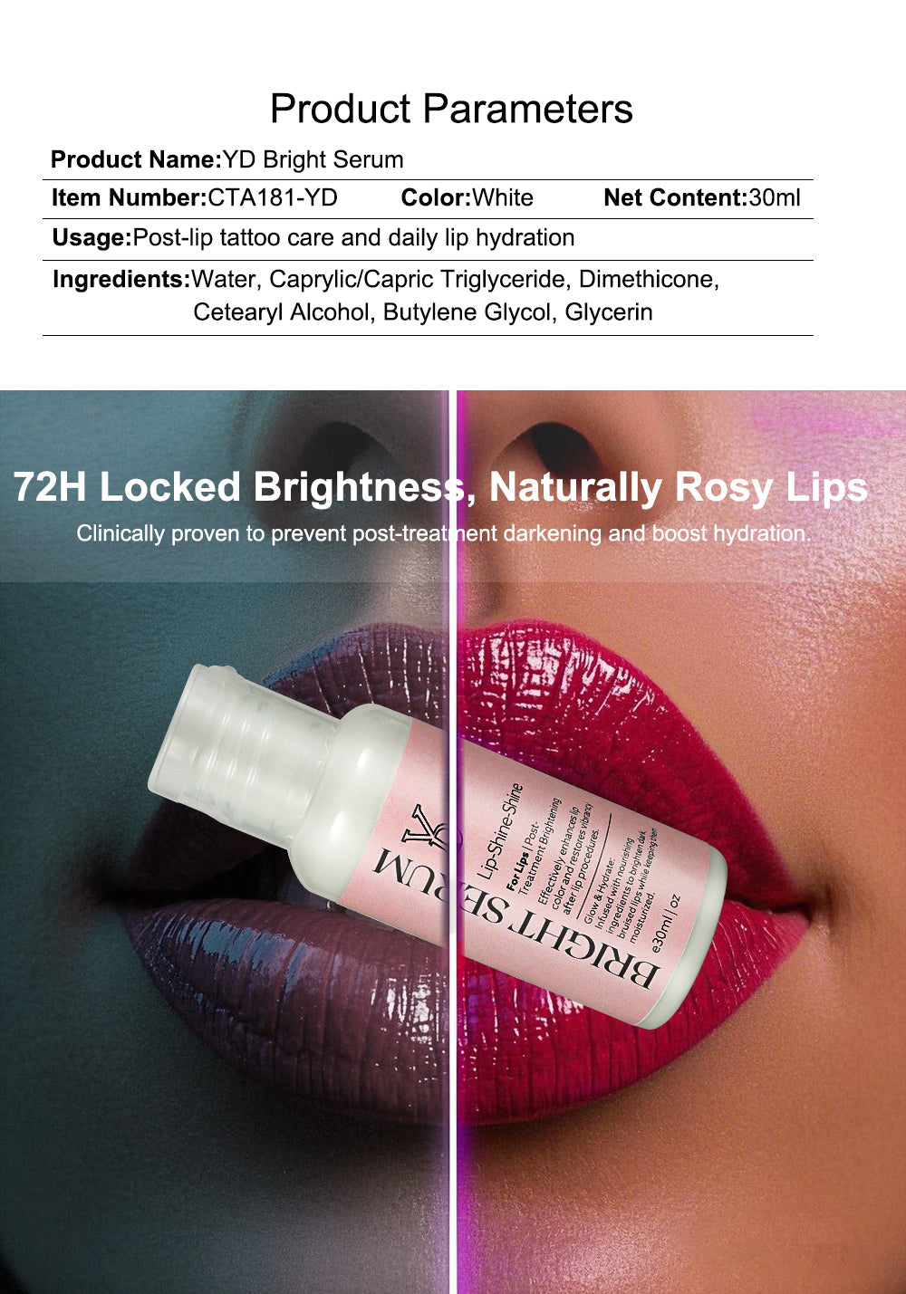Bright Serum – The Ultimate Post-Lip Tattoo Brightening & Hydration Solution