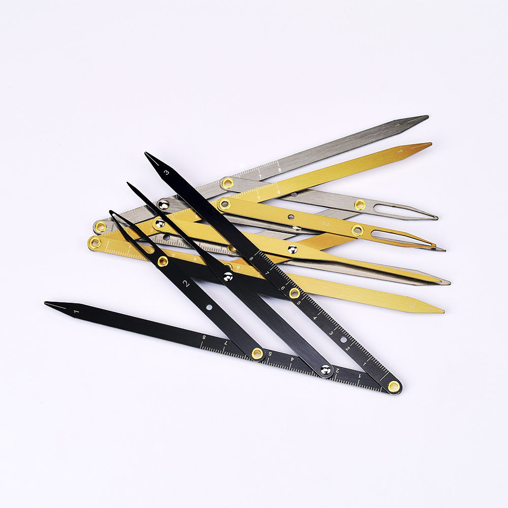 Augenbrauenlineal mit Goldenem Schnitt, 4 Zinken, Messschieber für den Goldenen Schnitt, 3 Stück