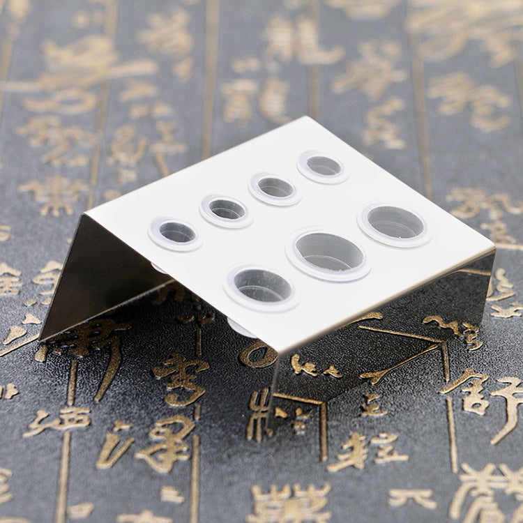 Stainless Steel 7-Hole Ink Holder – Durable & Efficient Color Cup Stand - 10PCS