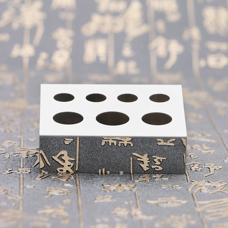 Stainless Steel 7-Hole Ink Holder – Durable & Efficient Color Cup Stand - 10PCS