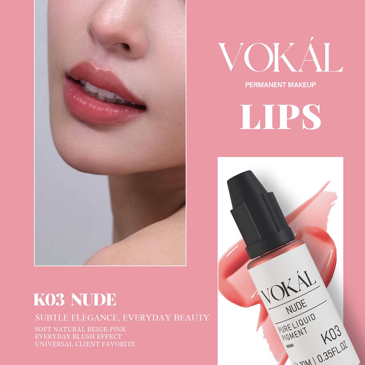 VOKÁL™ K03 NUDE – Water-Based Lip Pigment (10ml)