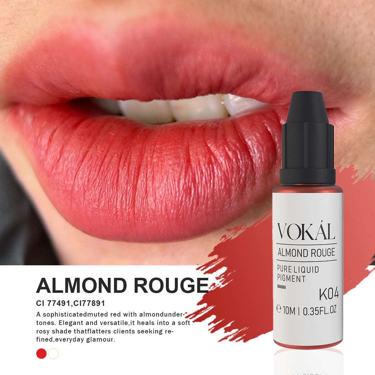VOKÁL™ K04 Almond Rouge – Water-Based Lip Pigment (10ml)