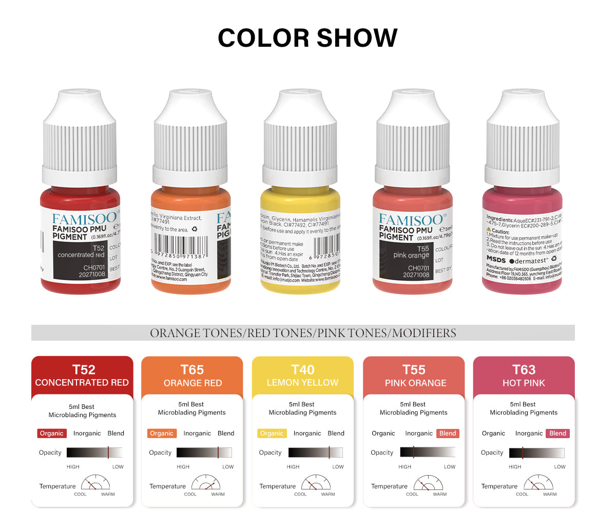 FAMISOO 5ML Permanent Makeup Pigments