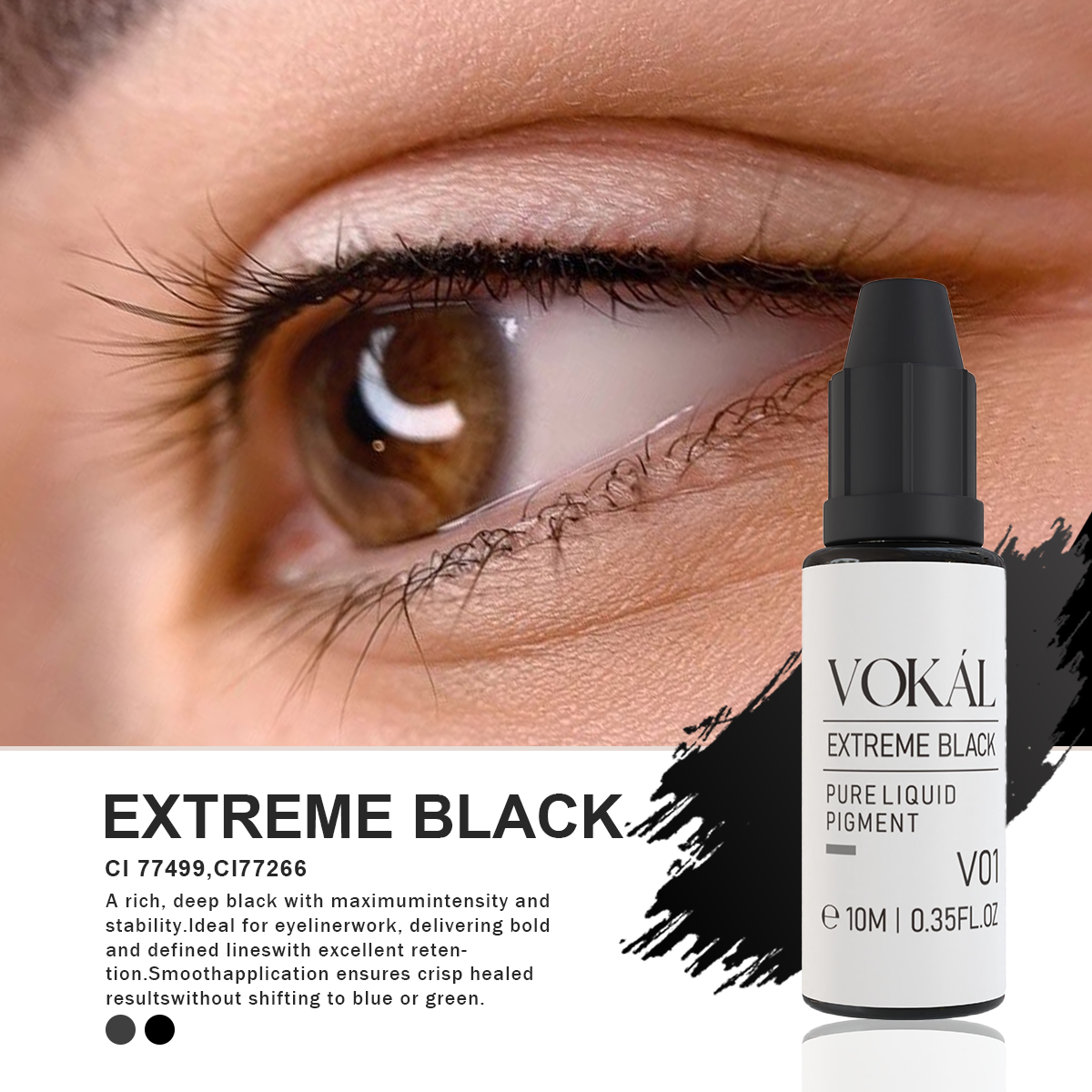 VOKÁL™ V01 Extreme Black – Water-Based Pigment (10ml)