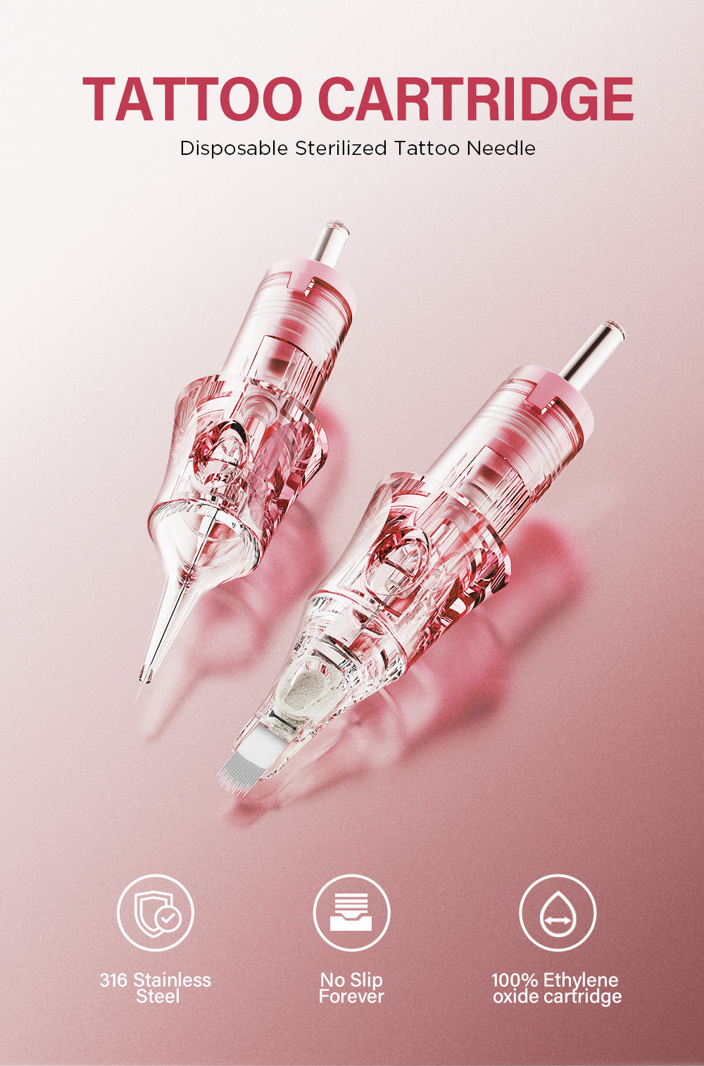 V6 Pink & Transparent Needle Cartridge – Standard Model