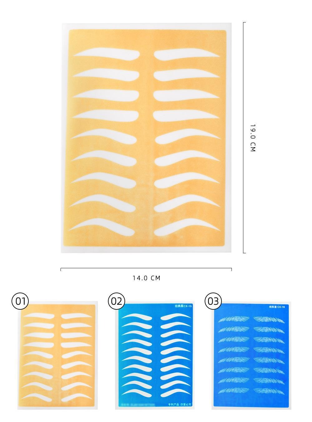 PMU Flexible Practice Skin – Eyebrow & Blank Training Sheets - 11 Styles