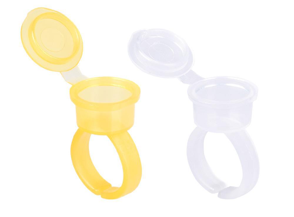 Flip-Cap Pigment Ring Cups – Essential Tool for PMU, Tattoo, and Beauty Salons - 4 Packs