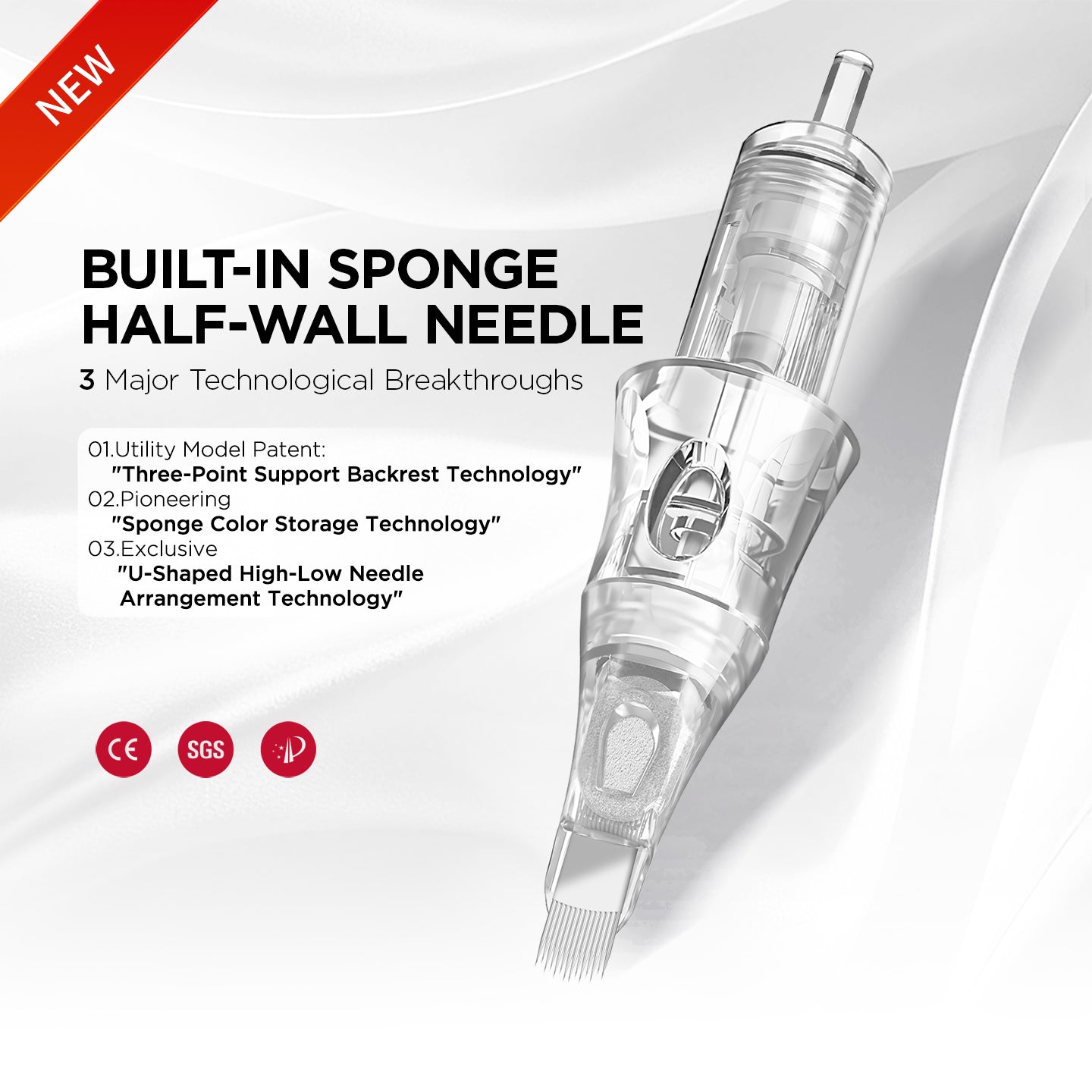 V6 Universal Needle Cartridge – 0.18 Ultra-Fine UX14/0.18-ST (10PCS/Box)