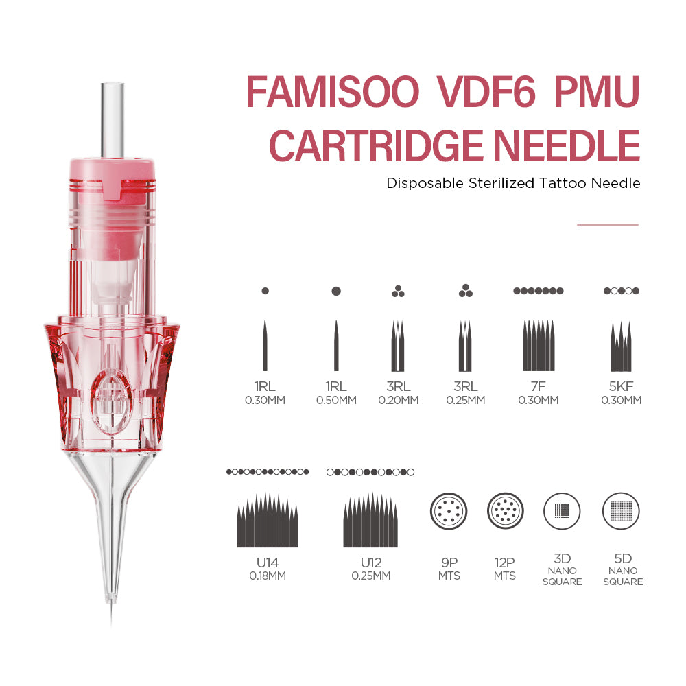 V6 Pink & Transparent Needle Cartridge – Standard Model