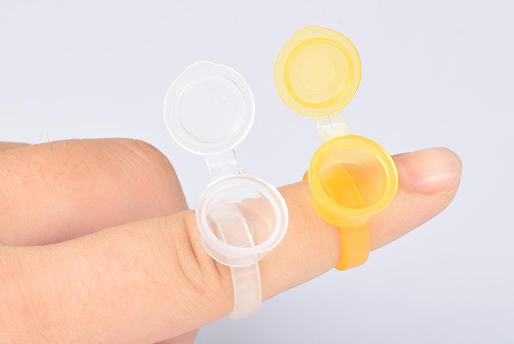 Flip-Cap Pigment Ring Cups – Essential Tool for PMU, Tattoo, and Beauty Salons - 4 Packs