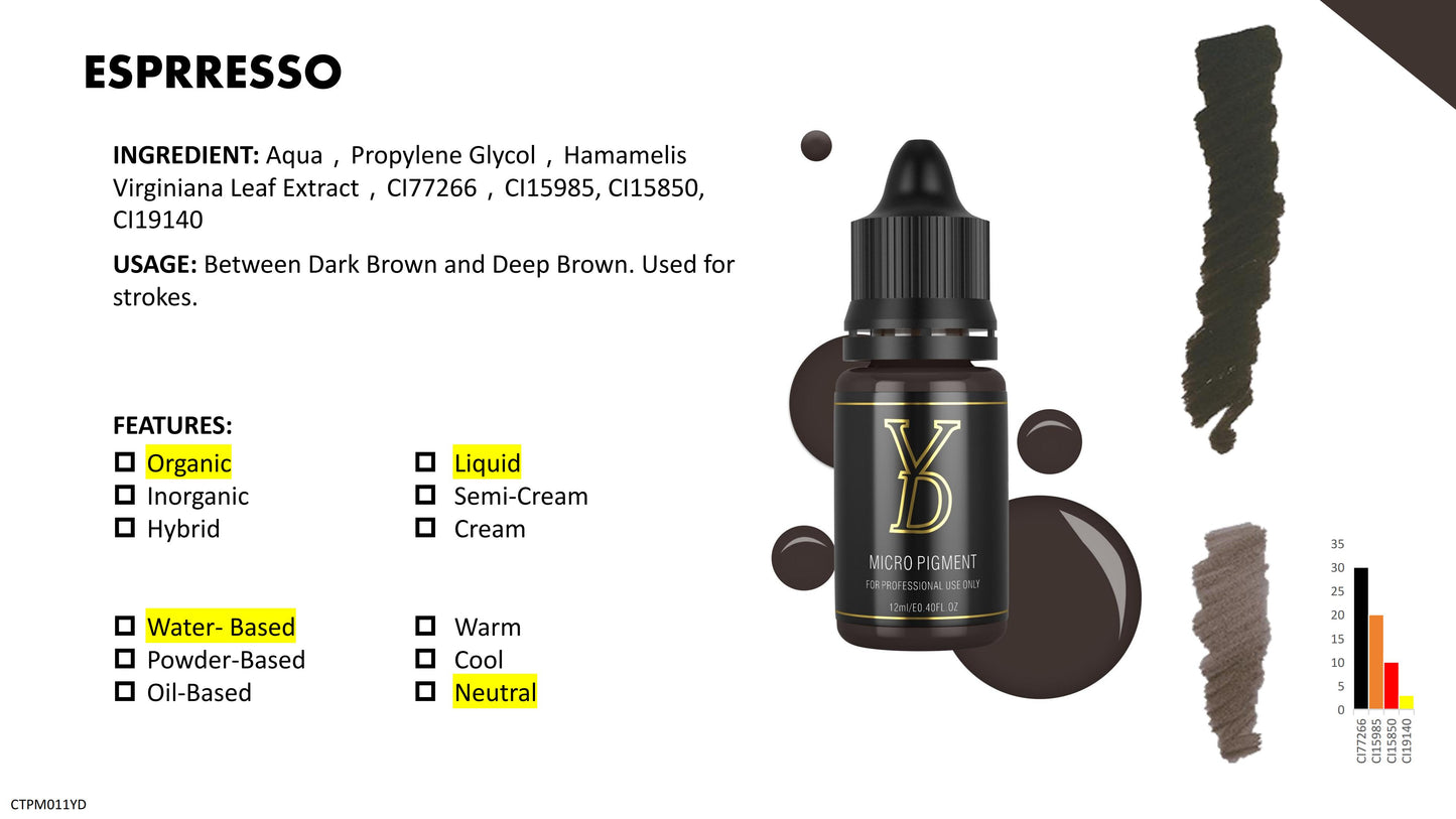 YD PMU Organic Liquid Pigment 12ML Black Cap