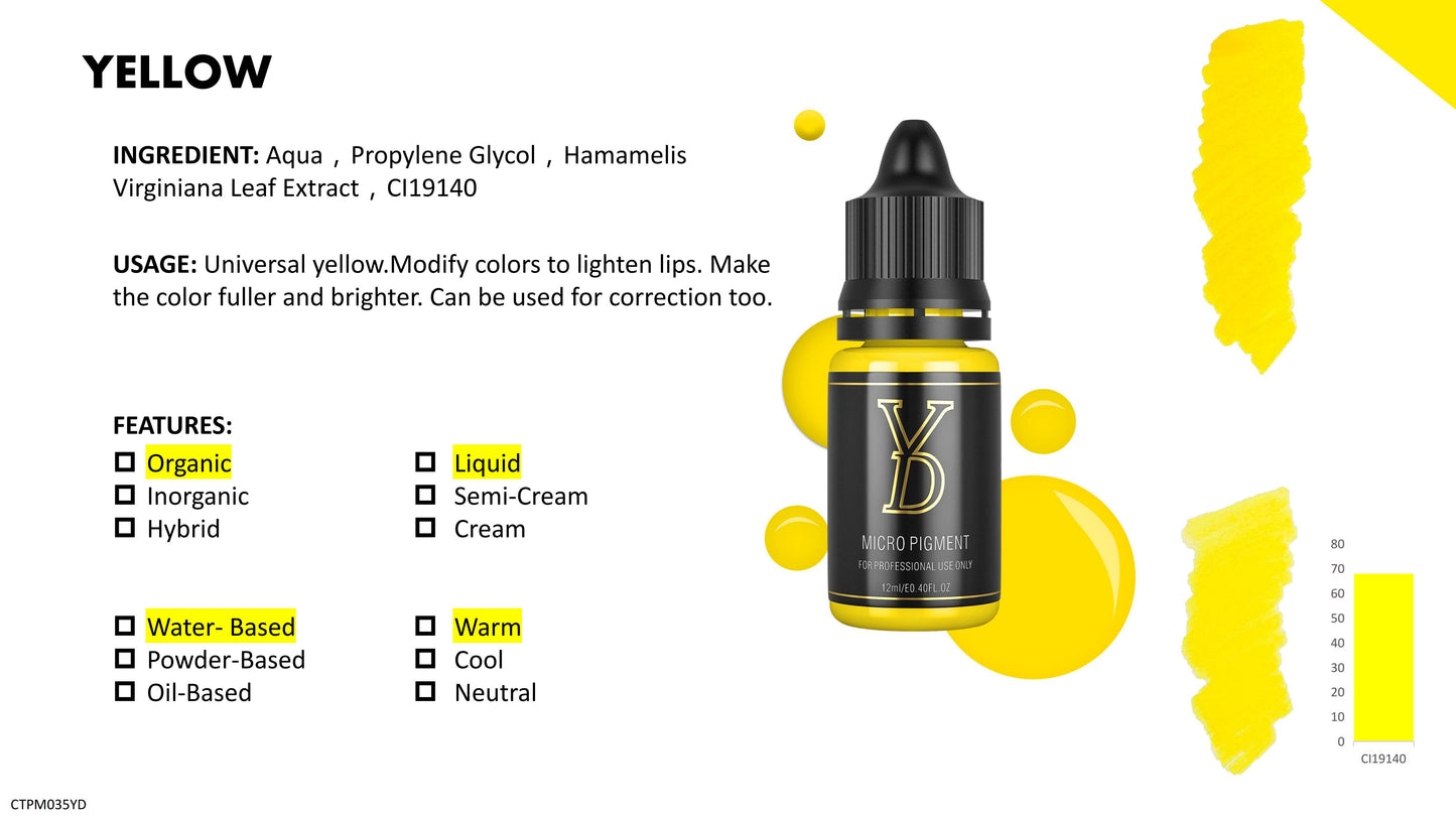 YD PMU Organic Liquid Pigment 12ML Black Cap