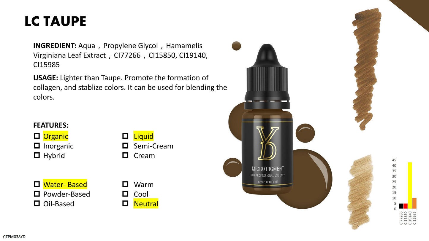 YD PMU Organic Liquid Pigment 12ML Black Cap