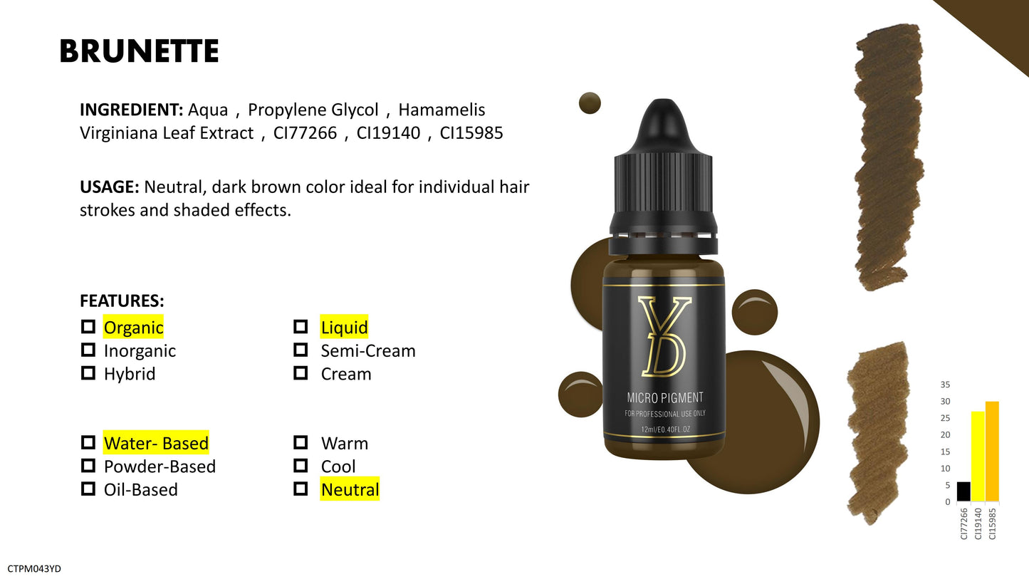 YD PMU Organic Liquid Pigment 12ML Black Cap