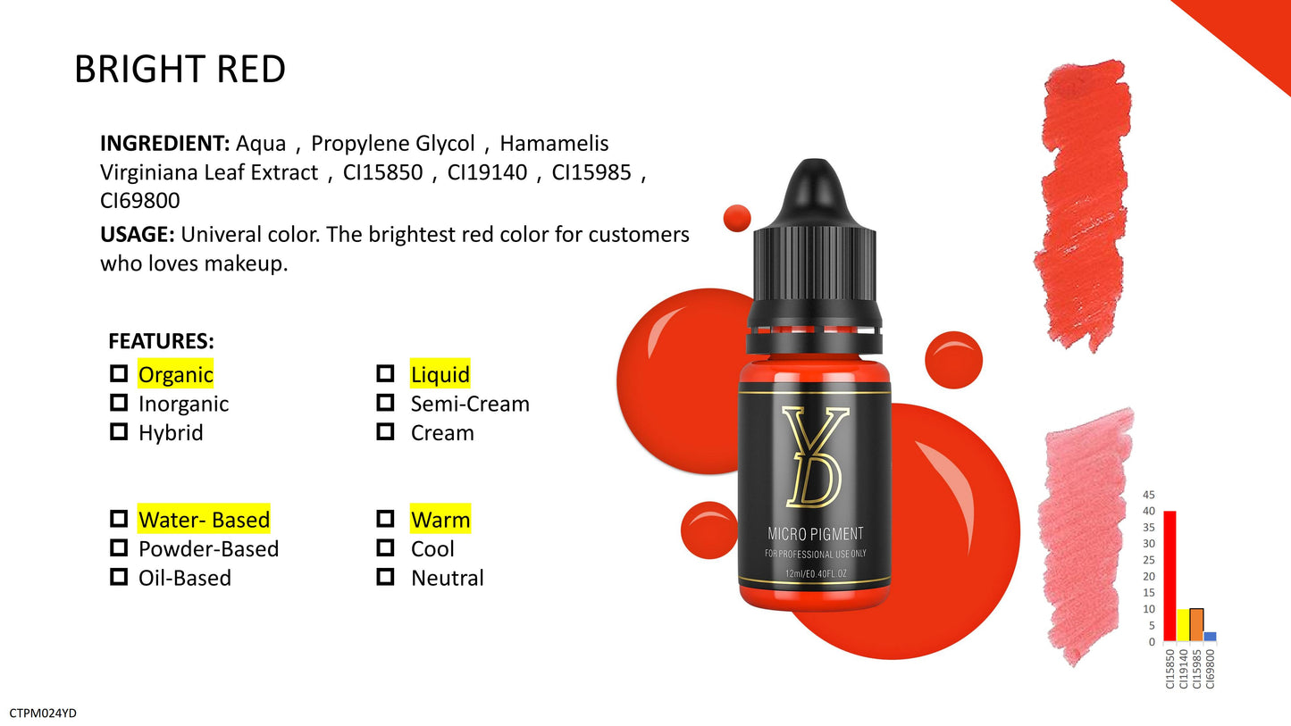 YD PMU Organic Liquid Pigment 12ML Black Cap