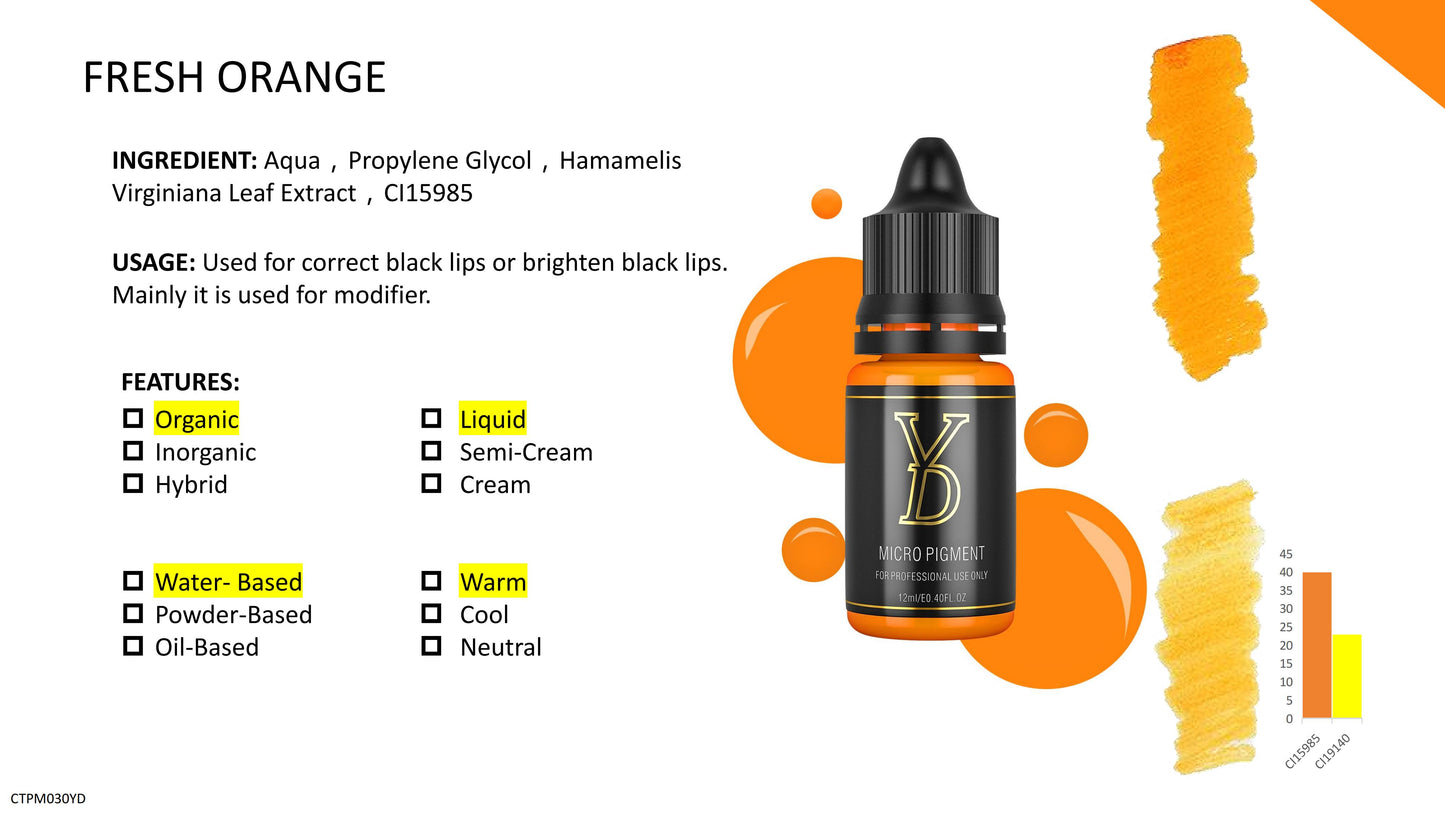 YD PMU Organic Liquid Pigment 12ML Black Cap