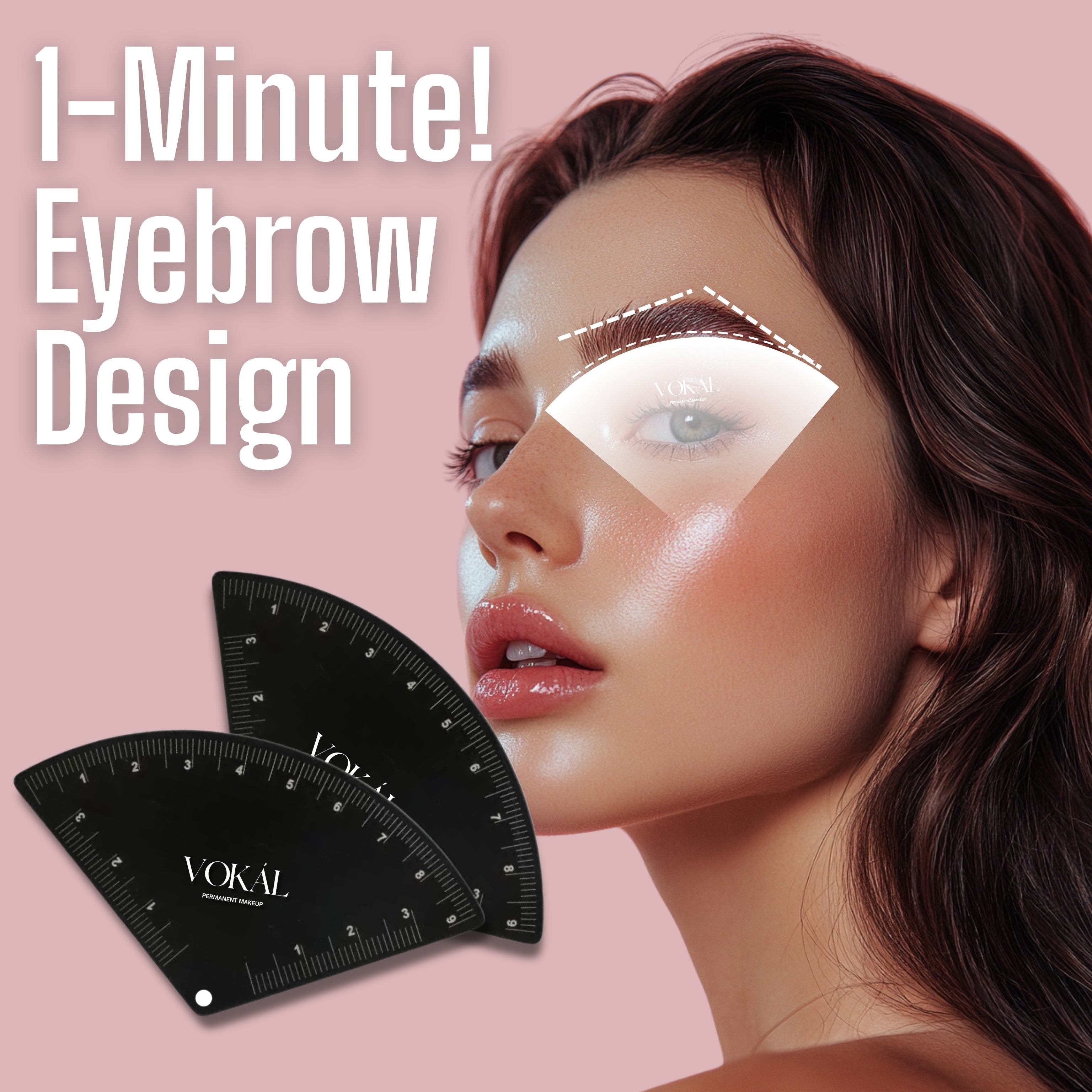 1-Minute Brow Mapping Tool – Stainless Steel Brow Shaping Ruler Kit fo ...