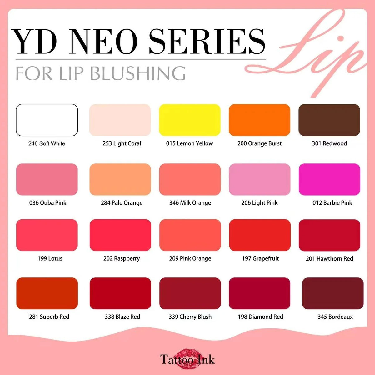 YD NEO Organic Lip Pigments – 25 Individual Shades, 12ml