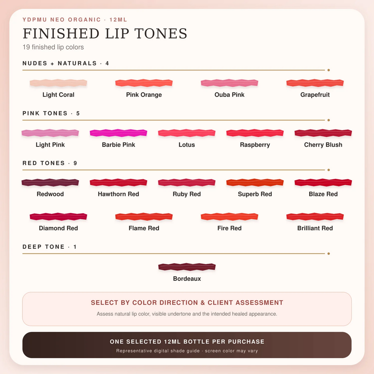 YD NEO Organic Lip Pigments – 25 Individual Shades, 12ml