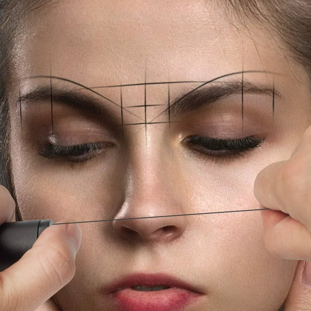 20M Pre-Inked PMU Mapping String | Professional Eyebrow Mapping Thread with Metal Tube Dispenser