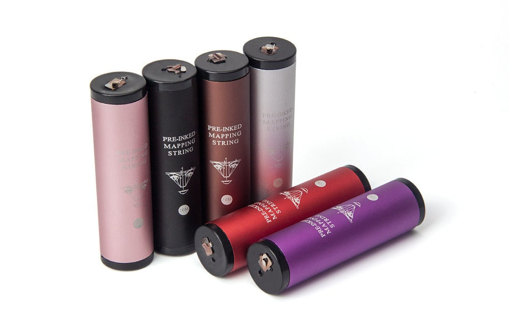 20M Pre-Inked PMU Mapping String | Professional Eyebrow Mapping Thread with Metal Tube Dispenser