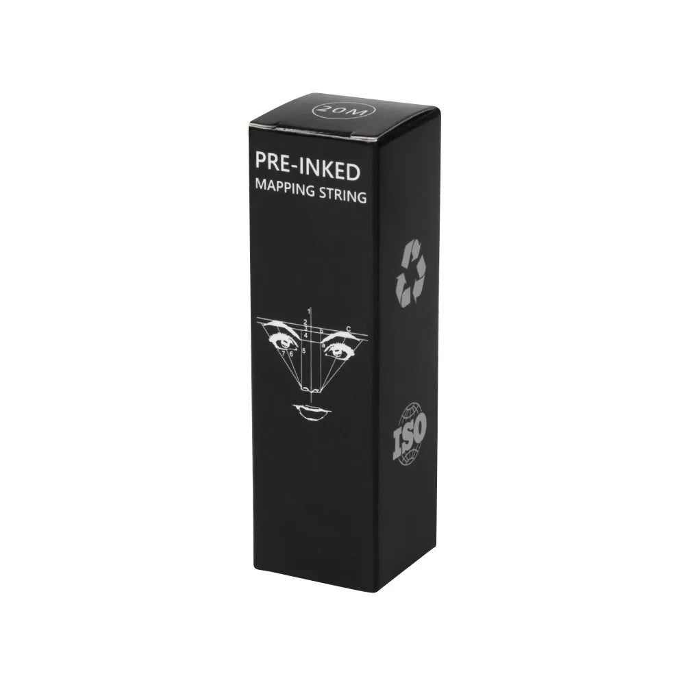 20M Pre-Inked PMU Mapping String | Professional Eyebrow Mapping Thread with Metal Tube Dispenser