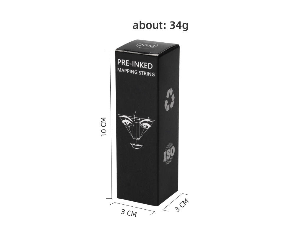 20M Pre-Inked PMU Mapping String | Professional Eyebrow Mapping Thread with Metal Tube Dispenser